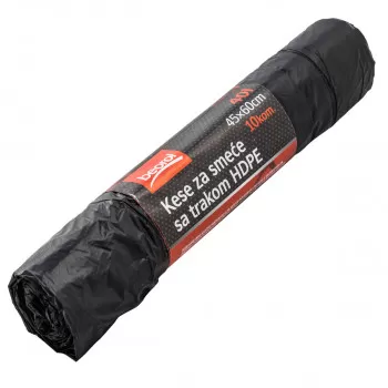 Кеси за отпадоци со лента HDPE 40лит, 10ком 